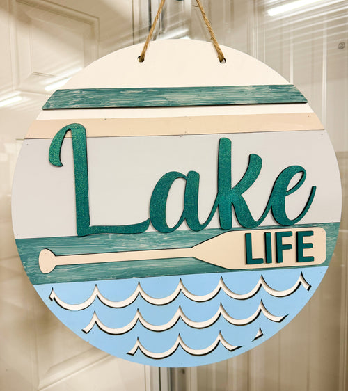 Lake Life with oar (3D Door Hanger)