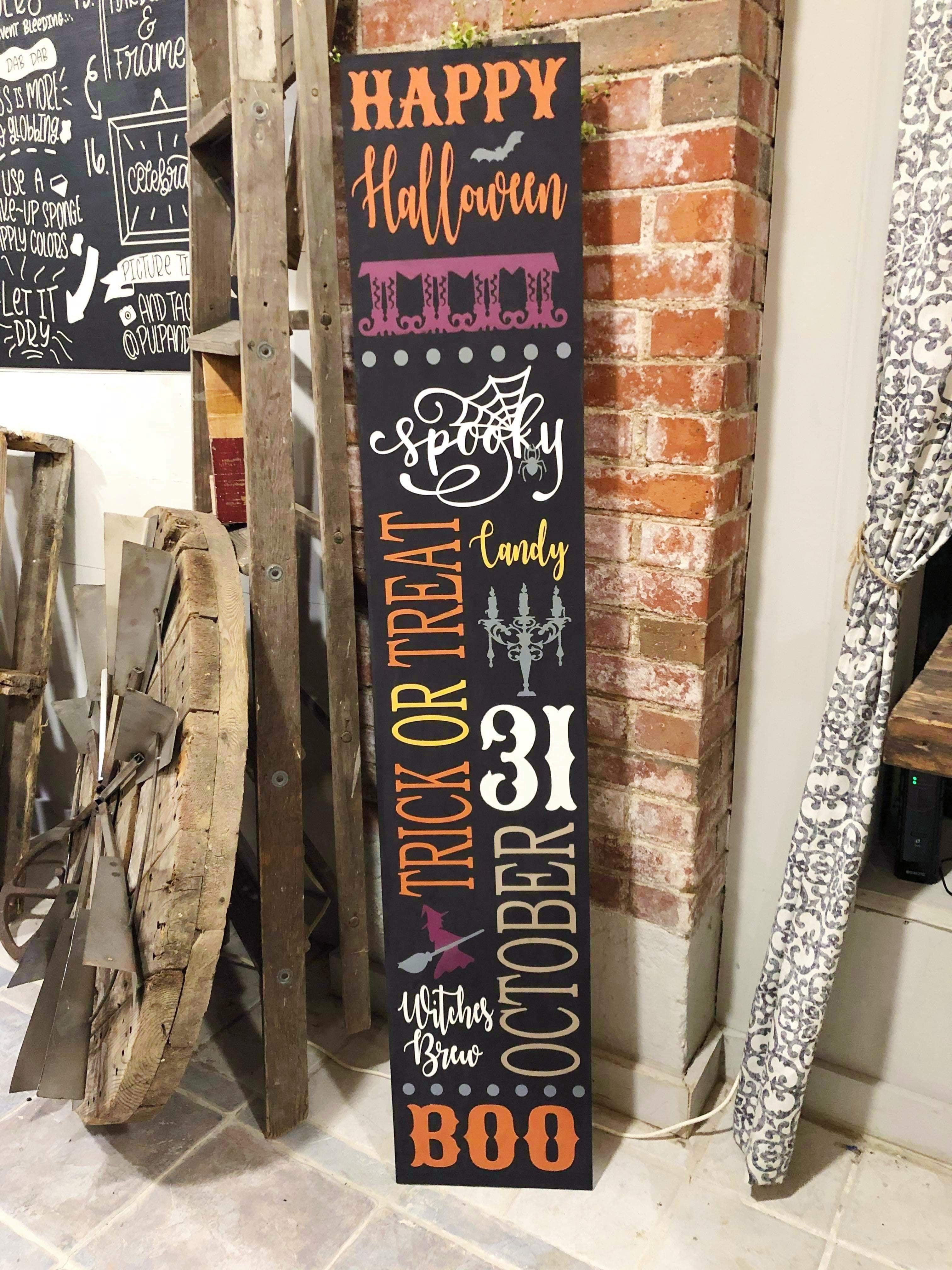 Happy Halloween (Porch Leaner) Pulp and Pine DIY Studio