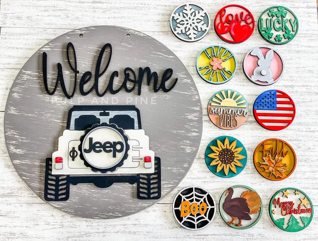 Interchangeable Jeep Sign DIY Kit/Beach Life/Board hotsell Sign/Unfinished Sign/Season/Door Hanger