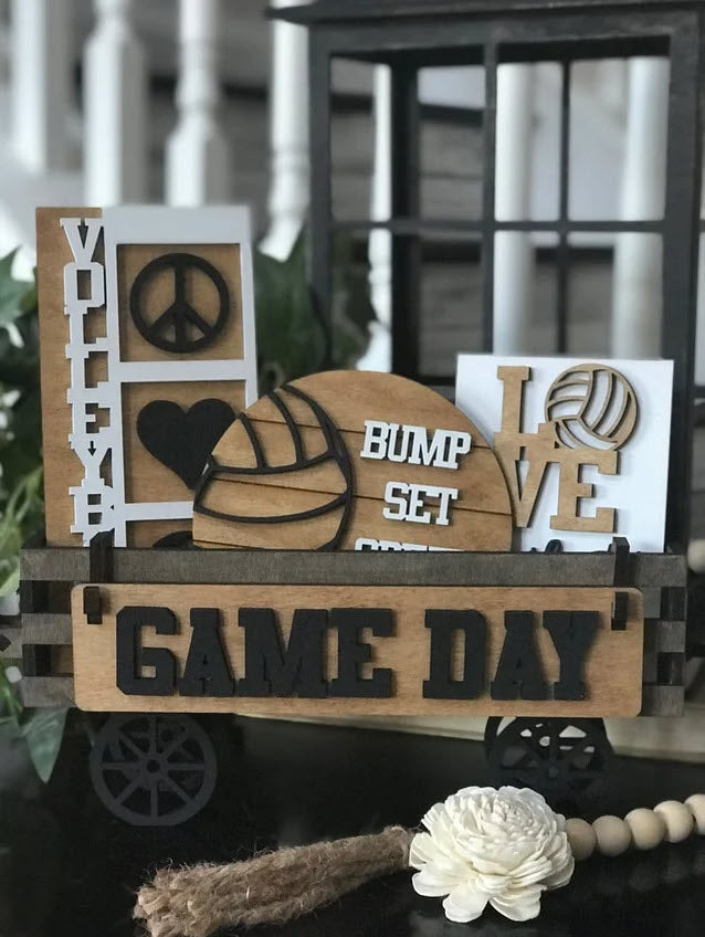 Game Day Volleyball (Interchangeable Wagon Set) Pulp and Pine DIY Studio