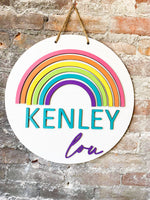 Rainbow Nursery, personalized (3D Door Hanger)