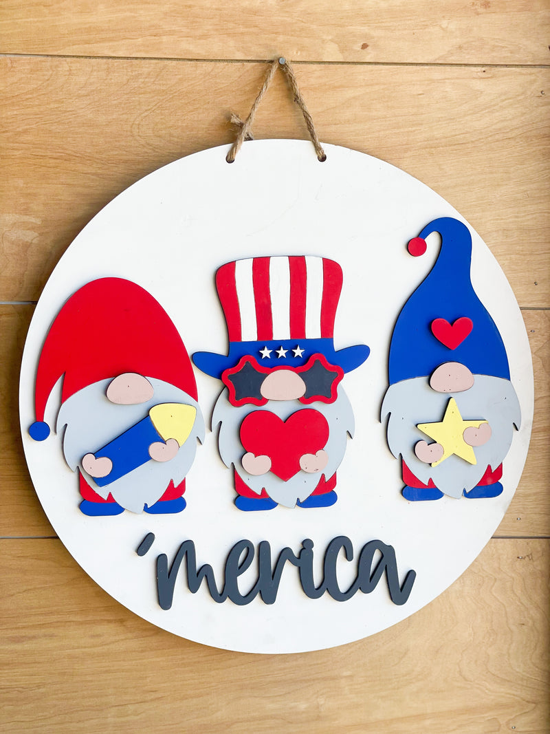 Merica Gnome(3D Door Hanger)