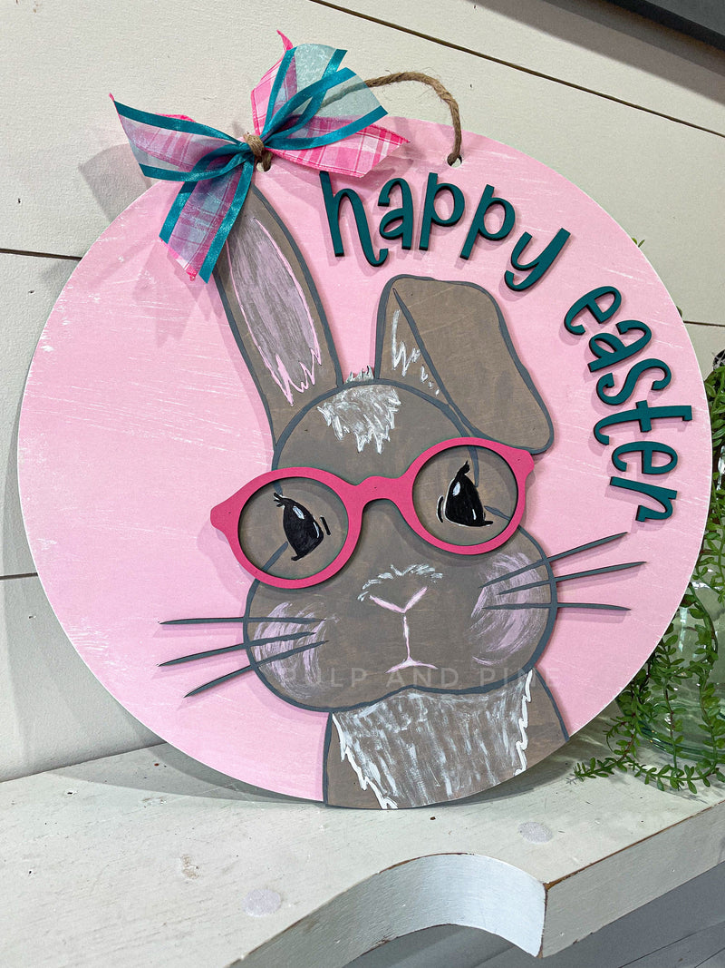 Happy Easter w/Bunny (3D Door Hanger)