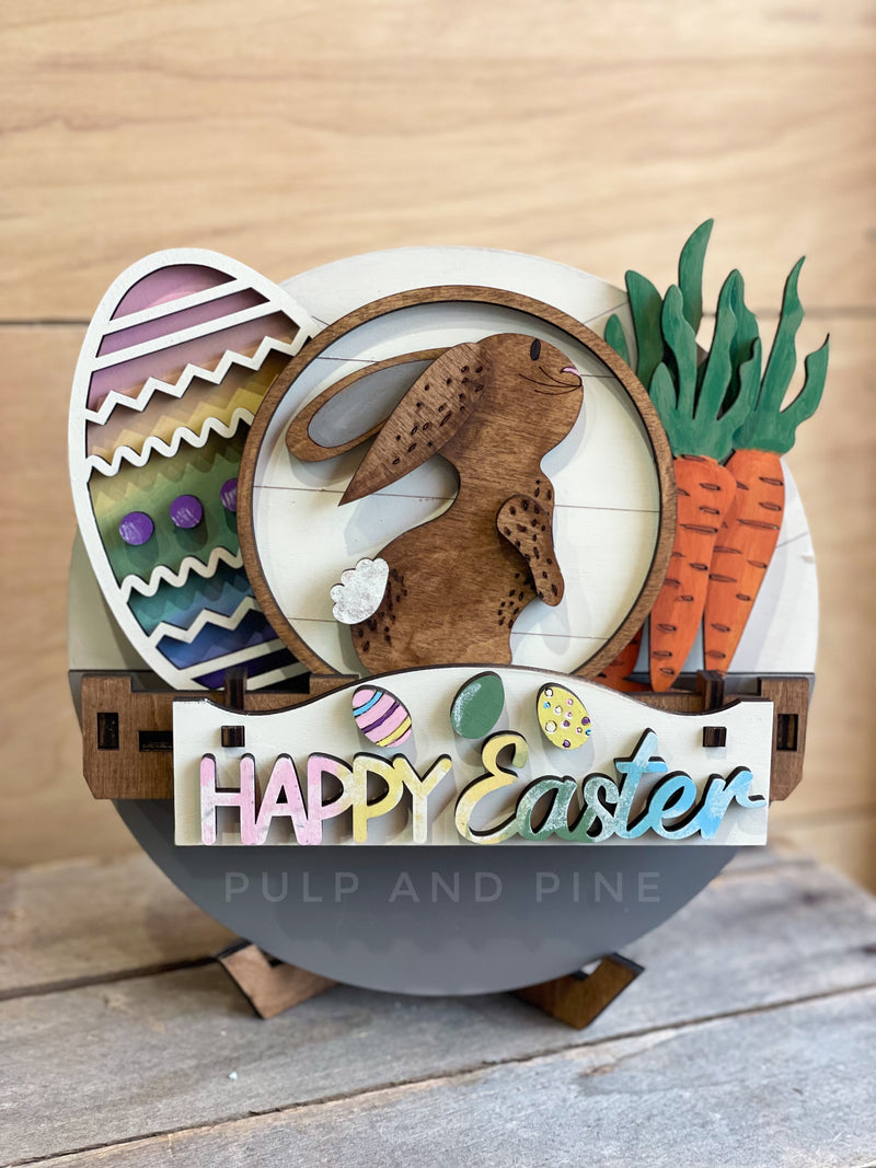 Interchangeable Round Sign Stand w/Easter Inserts