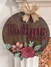 Nursery flowers, personalized (3D Door Hanger)