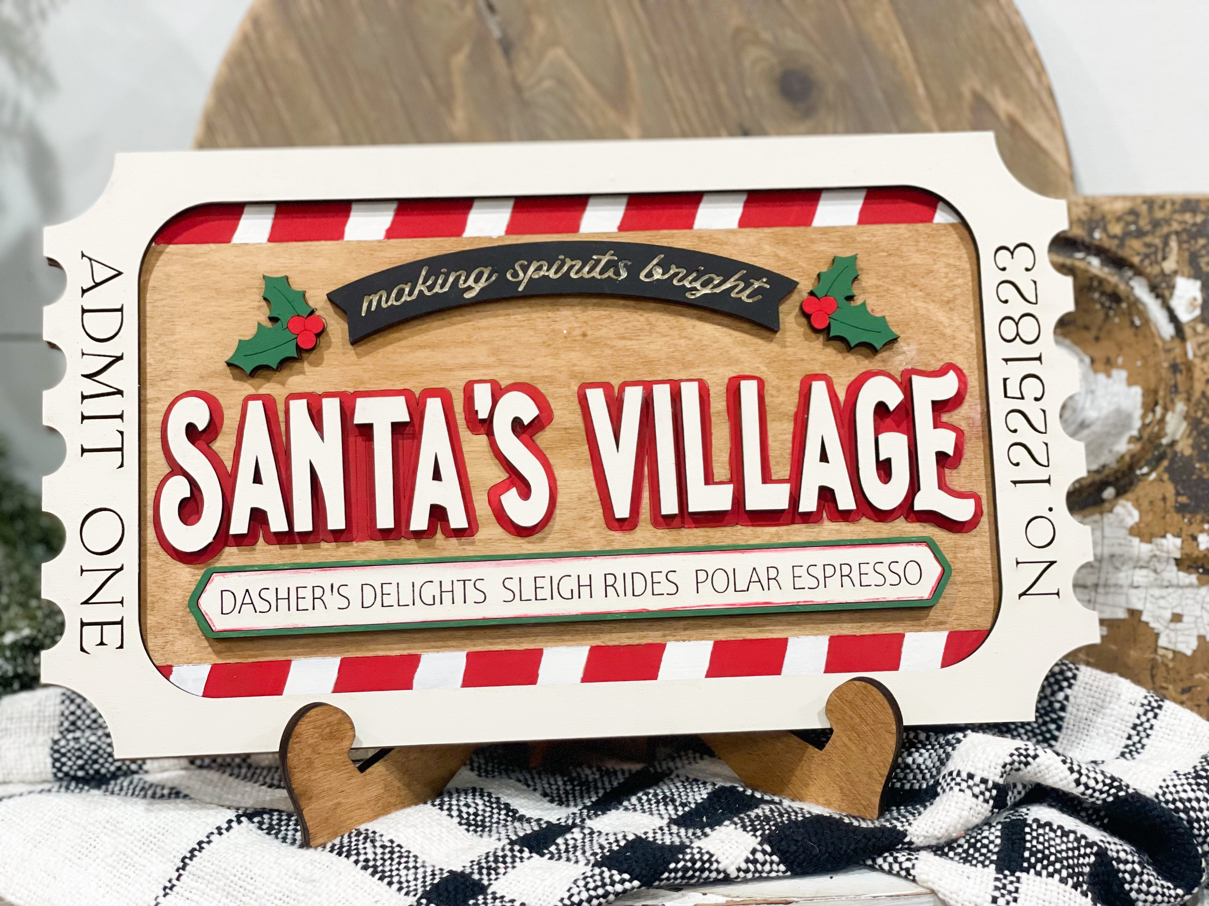 Santa’s Village (3D Sign) – Pulp and Pine DIY Studio