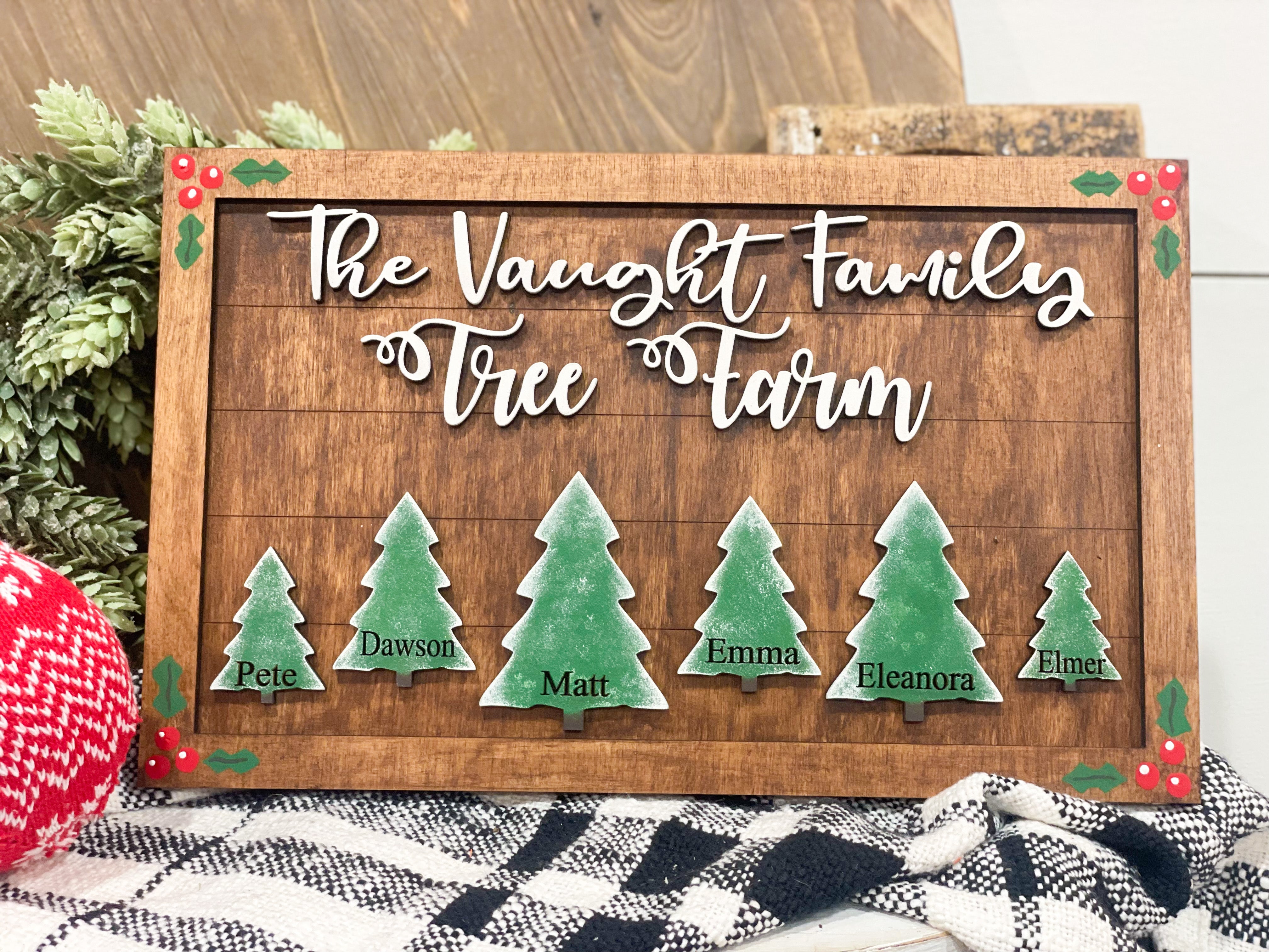 Tree Farm Family Name (3D Sign) – Pulp and Pine DIY Studio
