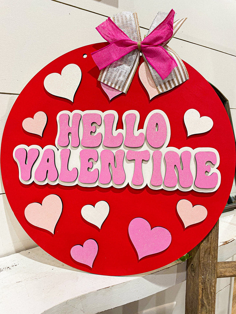 Hello Valentine (3D Door Hanger)