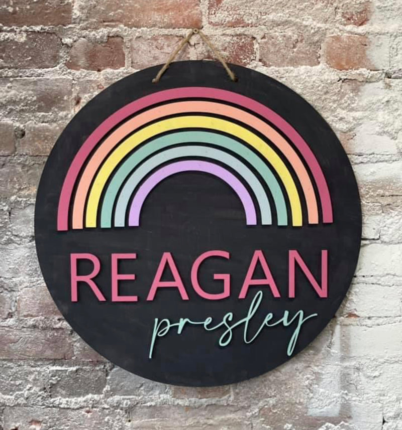 Rainbow Nursery, personalized (3D Door Hanger)