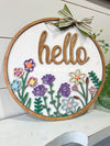 Hello w/Wildflowers (3D Door Hanger)