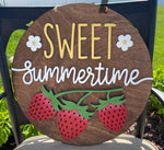 Sweet Summertime Strawberry (3D Door Hanger)