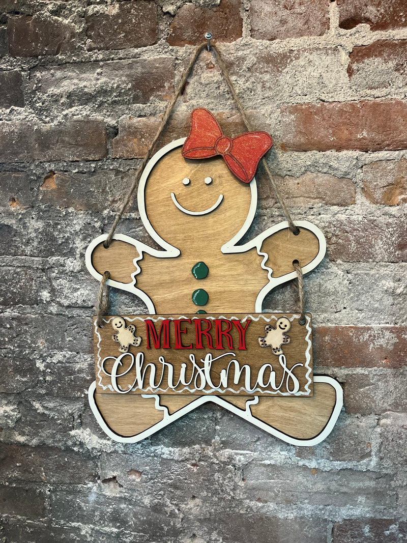 Gingerbread Girl (3D Door Hanger)