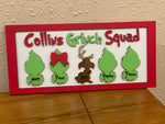 Grinch Squad Family Names (3D Sign)