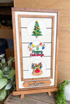 Welcome Interchangeable Sign Stand w/Christmas Inserts