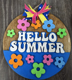 Hello Summer Retro (3D Door Hanger)