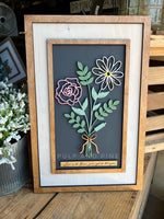 Birth Flower Bouquet 3D Rectangle Sign