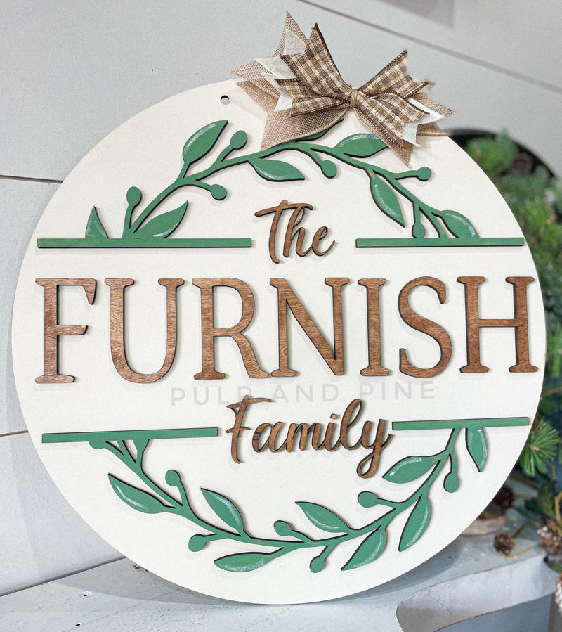 Family Name Wreath (3D Door Hanger)