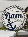 Nursery, personalized Nautical Themed (3D Door Hanger)