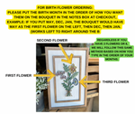 Birth Flower Bouquet 3D Rectangle Sign