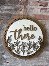 Hello There Wildflower Lattice (3D Door Hanger)