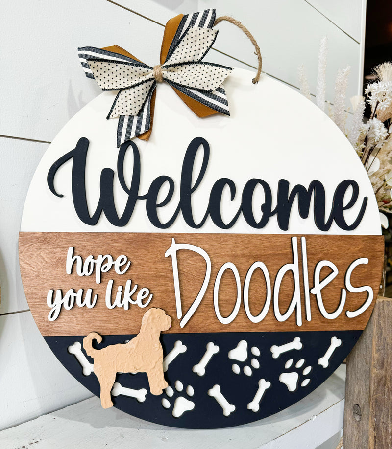 Welcome Hope You Like Doodles (3D Door Hanger)