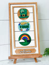 Welcome Interchangeable Sign Stand w/St Patrick's Day Inserts