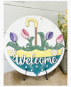 Welcome Spring Umbrella (3D Door Hanger)