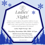 12.12.24 @ 6pm Ladies Night! Holiday Sleds- DIY Special Workshop