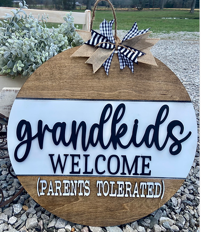 Grandkids Welcome (3D Door Hanger)