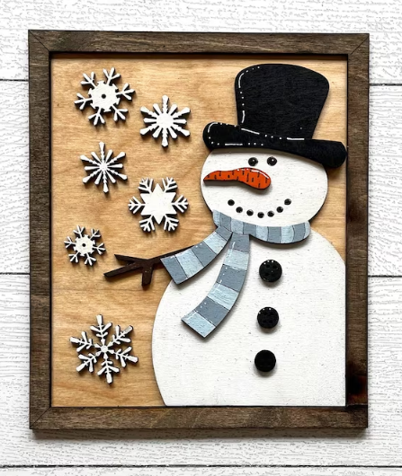 Snowman 3D Rectangle Sign – Pulp and Pine DIY Studio