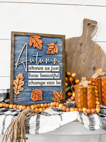 October Rectangle Sign Autumn, 3D (Rectangle Design) – Pulp and Pine DIY Studio