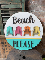Beach Please beach chairs (3D Door Hanger)