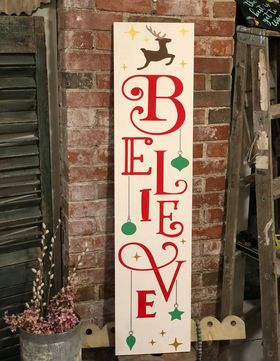 Believe with reindeer (Porch Leaner)