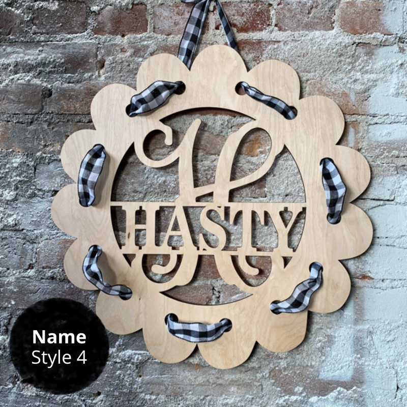 Family Name cutout, personalized (3D Door Hanger)