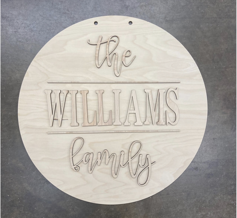 Family Name, personalized (3D Door Hanger) – Pulp and Pine DIY Studio