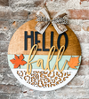 Hello Fall, cheetah print (3D Door Hanger)