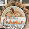 Hello Pumpkin, cheetah print (3D Door Hanger)