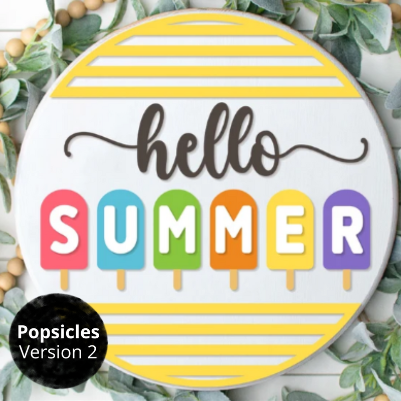 Hello Summer, popsicles (3D Door Hanger)