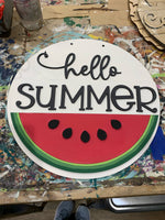 Hello Summer, watermelon (3D Door Hanger)