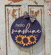 Hello Sunshine, sunflowers (3D Door Hanger)