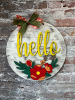 Hello, flowers (3D Door Hanger)