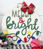 Merry & Bright - various options (3D Door Hanger)