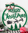 Merry Christmas with Santa's sleigh (3D Door Hanger)