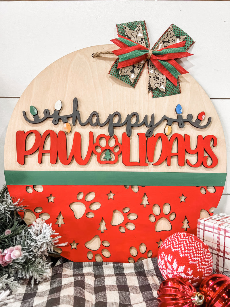 Happy Paw-lidays (3D Door Hanger)