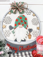 Merry Christmas Globe with Gnome (3D Door Hanger)
