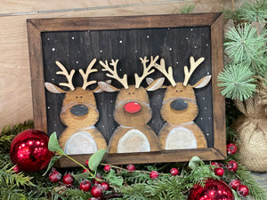 Reindeer Trio (3D Sign)