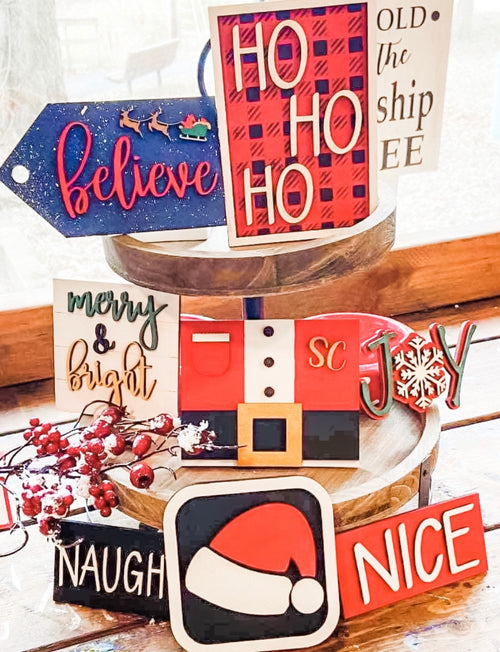 Ho Ho Ho, Merry & Bright (Interchangeable Tiered Tray Set)