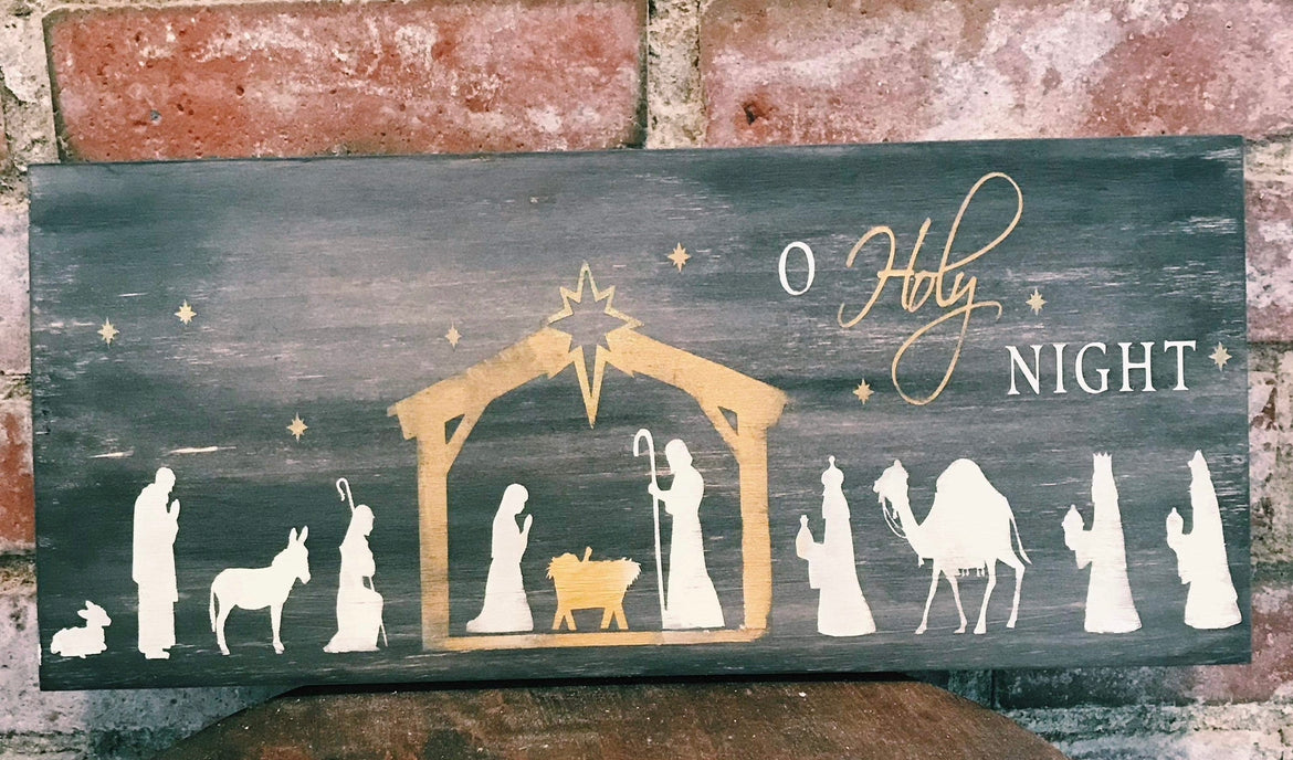 O Holy Night nativity (Rectangle Design) – Pulp and Pine DIY Studio