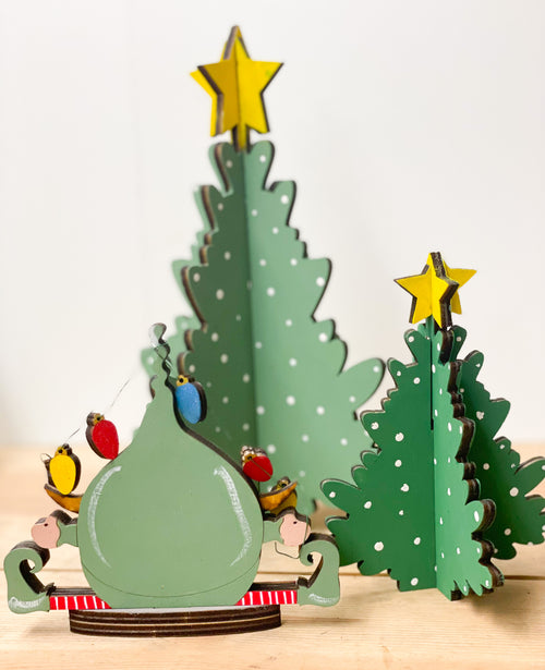 Christmas Village: Gnome with Lights & Tree (3D Shelf Sitter)