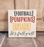 Football Pumpkins Sweater Weather (Square Design)